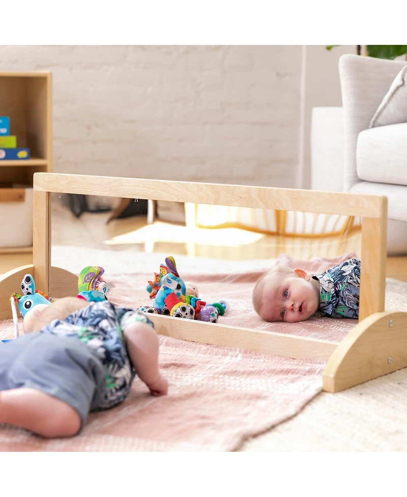 ECR4Kids Toddler Single-Sided Bi-Directional Mirror, Natural