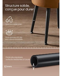 Songmics Home Mid-Century Modern Style Storage Ottoman Vanity Stool, Ink Black