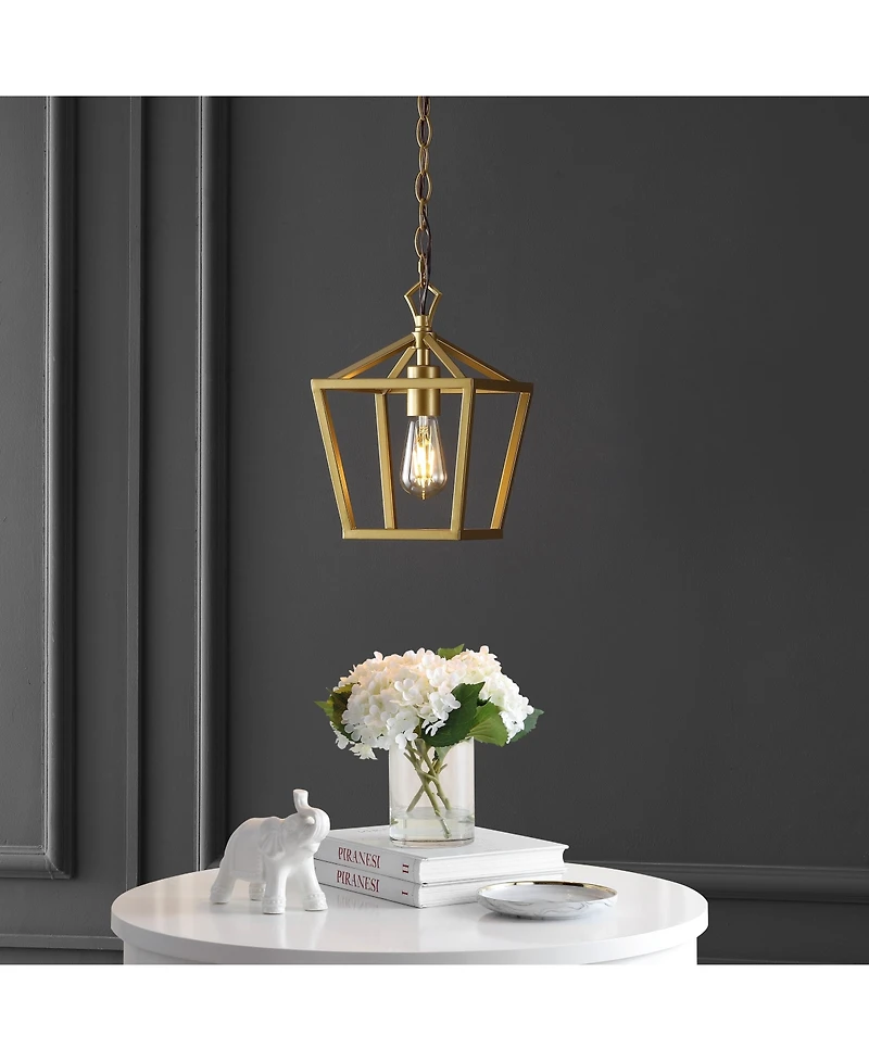 Jonathan Y Oslin 8" 1-Light Vintage Farmhouse Iron Chain Pagoda Led Pendant