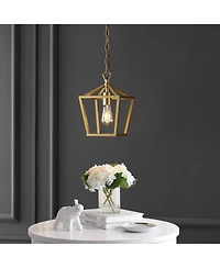 Jonathan Y Oslin 8" 1-Light Vintage Farmhouse Iron Chain Pagoda Led Pendant