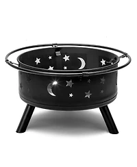 Slickblue 30-Inch Black Metal Fire Pit: Durable Outdoor Fire Bowl for Backyard & Patio