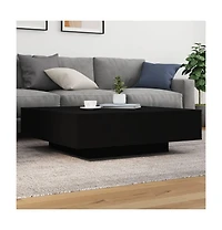 Coffee Table Black 39.4"x39.4"x12.2" Engineered Wood