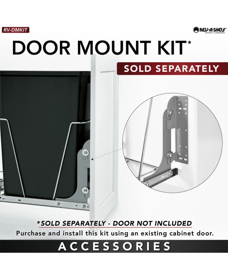 Rev-a-Shelf Double Pullout Kitchen Cabinet 27 qt. Trash Can, Rv-15PB-2 S