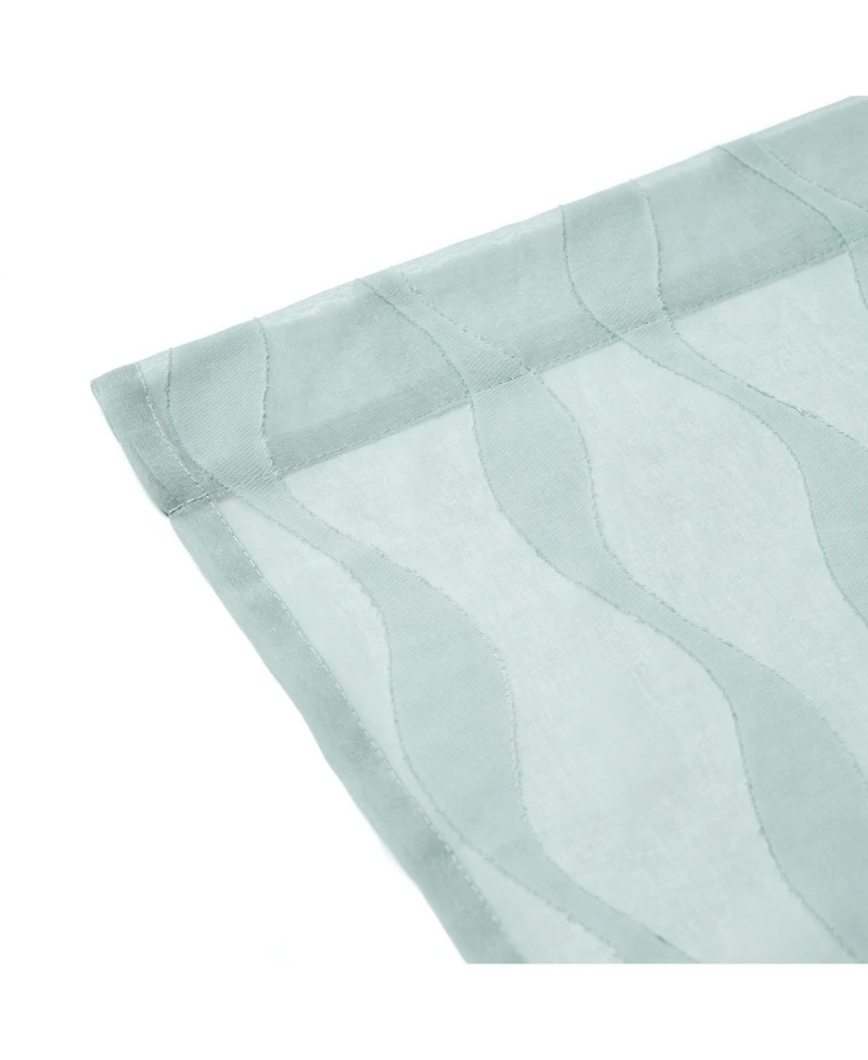 Chanasya Premium Quatrefoil Voile Sheer Curtains - 2-Panel Light Filtering Curtains for Living Room, Bedroom, Kitchen - 52" x 108" - Sage