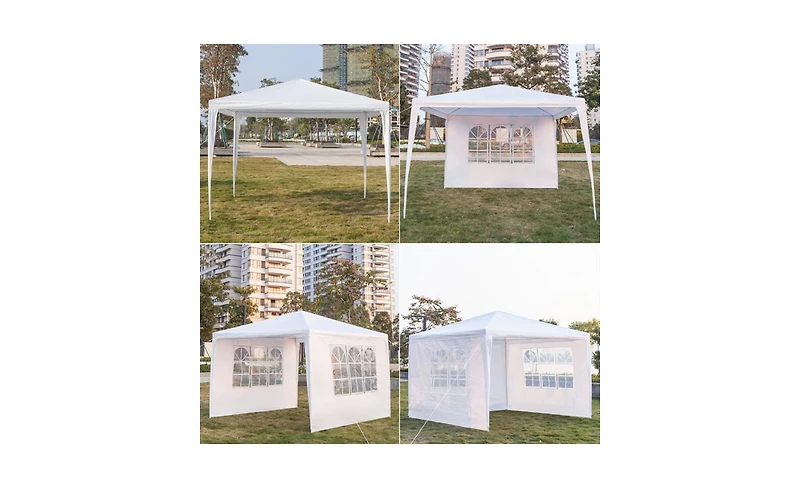 Slickblue 3x3m Waterproof Tent with Spiral Tubes Three-Sided Portable Shelter for Outdoor Use