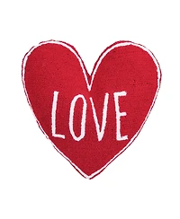 18" x 18" Valentine's Day "Love" Heart Shaped Hooked Accent Throw Pillow