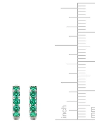 Lab Grown Ruby Five Stone Small Hoop Earrings (5/8 ct. t.w.) 10k Gold, 0.5" (Also available Citrine, Blue Topaz, Amethyst, Peridot, Sapphire, Em