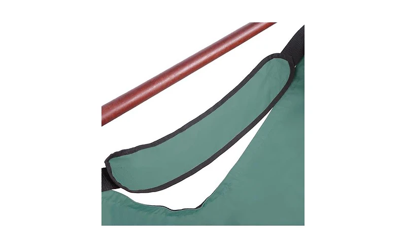 Slickblue Oxford Cloth Hanging Chair 100kg Capacity Seaside Courtyard Chair with Cup Holder & Wooden Stick