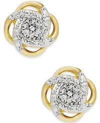 Diamond Love Knot Stud Earrings Sterling Silver or 18k Gold-Plated (1/10 ct. t.w.)
