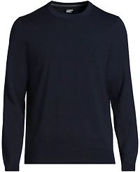 Lands' End Men's Fine Gauge Cotton Crew Neck Sweater