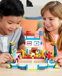 Pokemon Mega Training Stadium Building Toy Kit with 5 Action Figures, 1101 Pieces