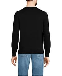 Lands' End Men's Fine Gauge Cotton V Neck Sweater