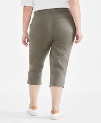Style & Co Women's Plus Mid-Rise Comfort Waist Capri Pants, Created for Macy's