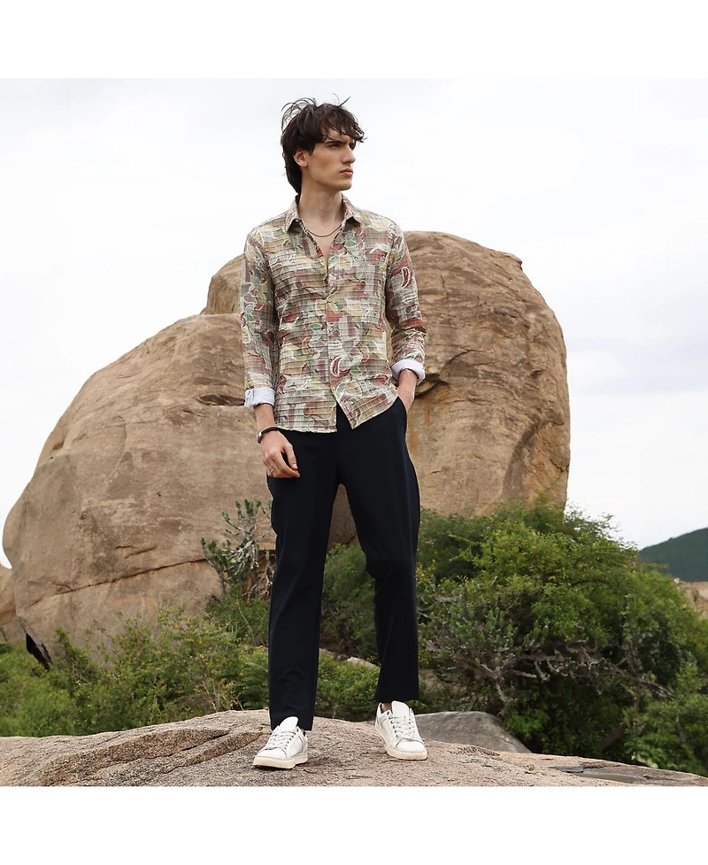 Men's Multicolour Artistic Botanical Shirt