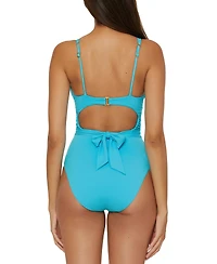 Becca Women's Garden Of Eden 3D Flower Tie-Trim One-Piece Swimsuit