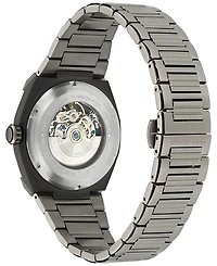Ferragamo Men's Swiss Automatic Supreme Skeleton Gunmetal Ion Plated Stainless Steel Bracelet Watch 43mm