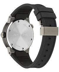 Ferragamo Men's Swiss F-80 Gmt Worldtime Blue Silicone Watch 43mm
