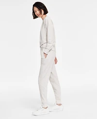 Id Ideology Women's Ottoman-Rib Jogger Pants, Created for Macy's