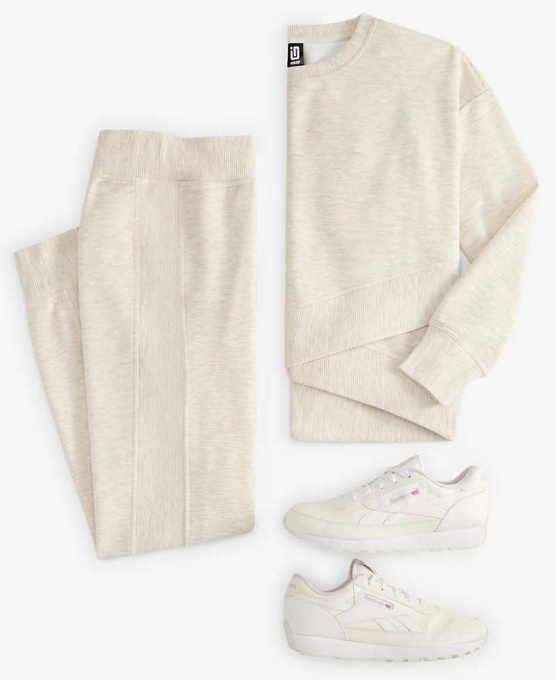 Id Ideology Women's Ottoman-Rib Jogger Pants, Created for Macy's