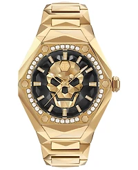 Philipp Plein Men's The Skull Spikes Gold Ion Plated Stainless Steel Bracelet Watch 45mm