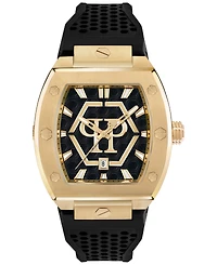Philipp Plein Men's Hexagon Phantom Black Silicone Strap Watch 44x56mm