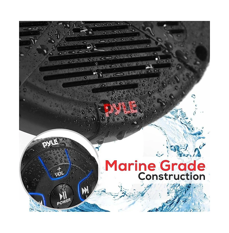 Pyle Waterproof-Rated Marine Speaker Kit, 6.5" Speakers, 600 Watt with Bluetooth