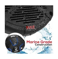 Pyle Waterproof-Rated Marine Speaker Kit, 6.5" Speakers, 600 Watt with Bluetooth