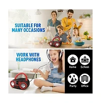 Pyle Portable Cd Player Boombox With Bluetooth, Am/Fm Radio & Usb, 50 Watt