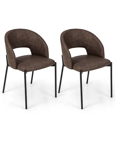 Dining Chair Set of with High-density Sponge Cushion Sturdy X-shaped Frame