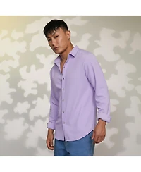 Men's Lilac Stripe-Creased Shirt