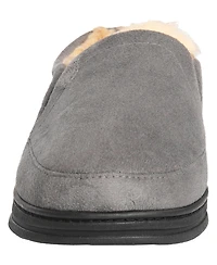 Weatherproof Men's Microsuede Twin Gore Clog with Faux Fur Lining and Indoor-Outdoor Sole Slipper