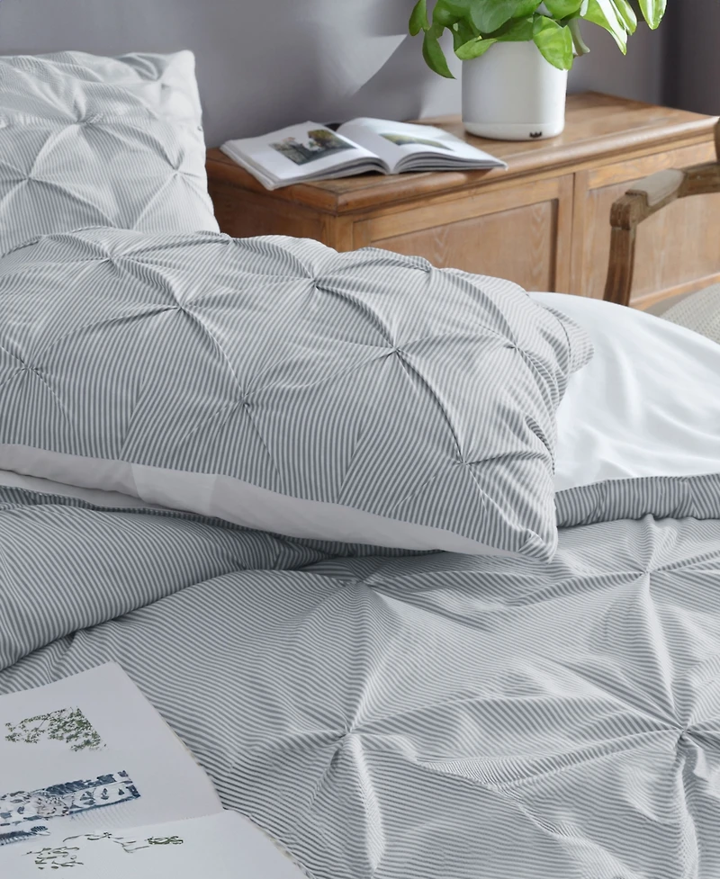 Swift Home Classic Stripes Pintuck 3-Pc. Comforter Set, Full/Queen