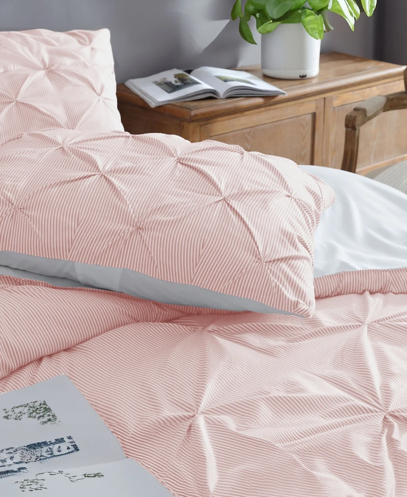 Swift Home Classic Stripes Pintuck -Pc. Comforter Set
