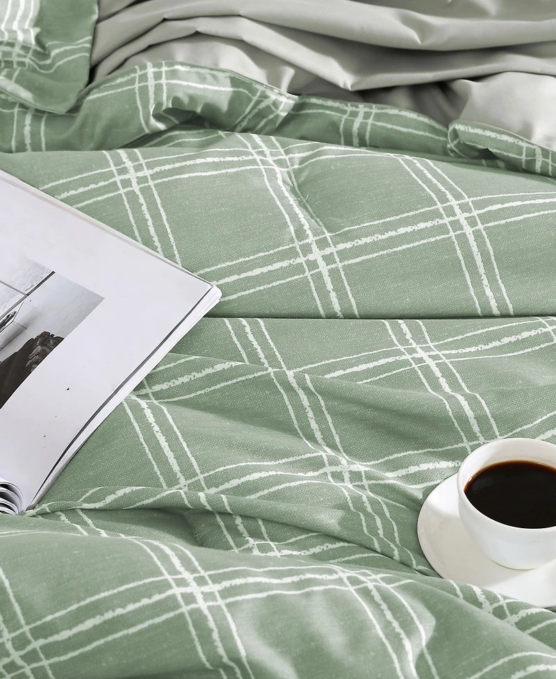 Swift Home Grid Plaid Reversible -Pc. Comforter Set