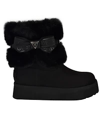 Guess Women's Denla Cold Weather Faux Fur Cozy Booties