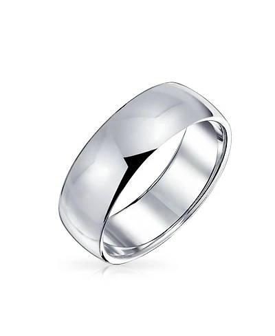 Bling Jewelry Simple Polished Wide Dome .925 Sterling Silver Band Ring 6MM