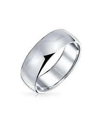 Bling Jewelry Simple Wide Dome .925 Sterling Silver Band Ring 6mm