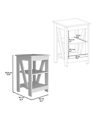 Ross 3-Tier End Table/Nightstand, Side Table for Small Space