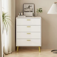 Homsee 4-Drawers Dark Brown Chest of Drawer Accent Storage Cabinet