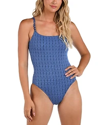 La Blanca Women's Charmed Coast Lingerie Mio with Color-Coated Beads One-Piece Swimsuit