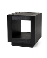 Maven Lane Artemis Contemporary Wooden Side Table in Refined Black Finish