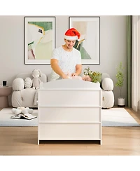 Homsee 3-Drawer White Wooden Storage Organizer Cabinet