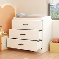 Homsee 3-Drawer White Wooden Storage Organizer Cabinet
