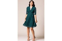 Kiyonna Women's Mademoiselle Lace Cocktail Dress with Sleeves