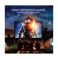 Pyle Outdoor Projection Screen - 120'' Portable, Lightweight Display with Frame Stand