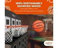 Low Post Lineup | Wall Mounted Giant Basketball 4 In a Row w/ 5+Games | Basketball Hoop For Room Wall Games | Mini Hoop