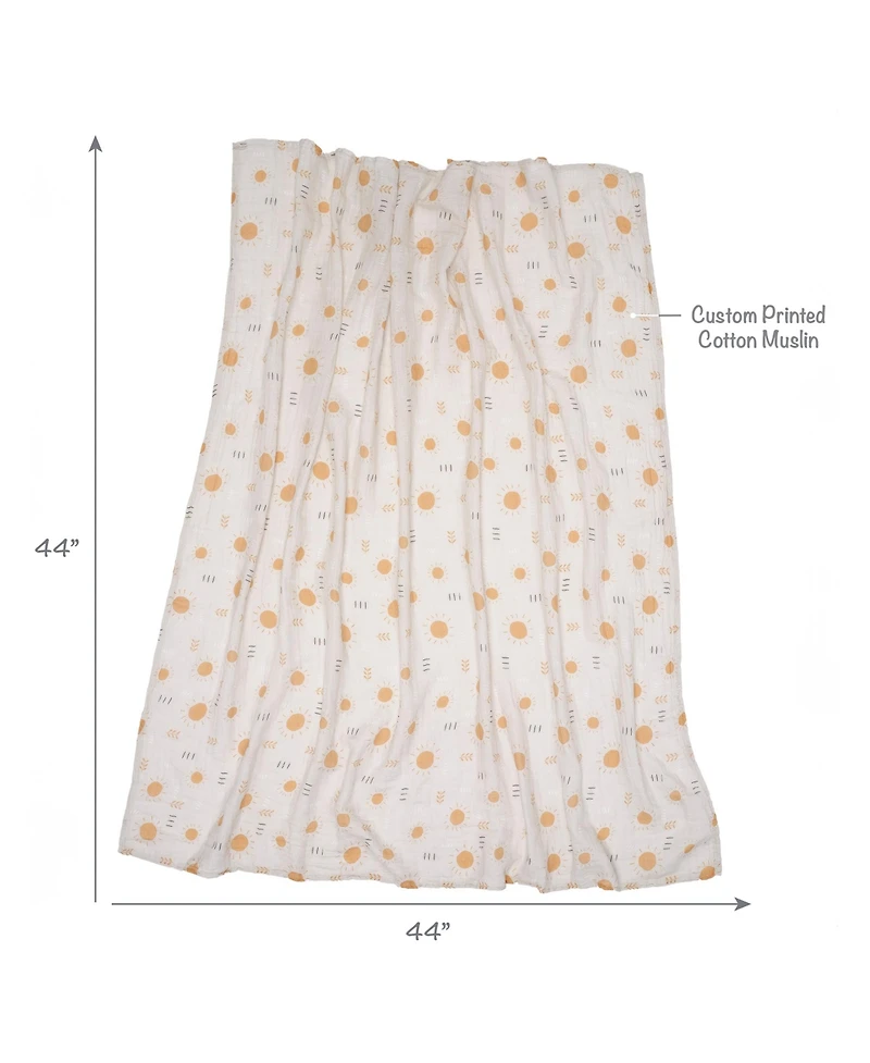 Lambs & Ivy Jungle Adventure 2-Pack Cotton Muslin Newborn Baby Swaddle Blankets