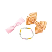 Bits & Bows Girls Girls Pumpkin Bows & Bracelet Halloween Gift Set