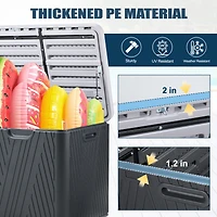 Aoodor 85 Gallon Deck Box, Lockable Storage Uv Resistant Container with Hydraulic Rods for Patio Furniture Outdoor Cushions, Garden Tools and Sports E