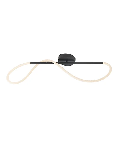 Jonathan Y Alessio Contemporary Minimalist 360 Adjustable Silicone Neon Rope Dimmable Linear Integrated Led Flush Mount